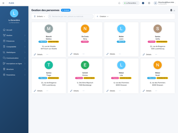 Application Equipe, tablette